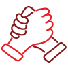 hands shaking illustration